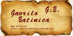 Gavrilo Batinica vizit kartica